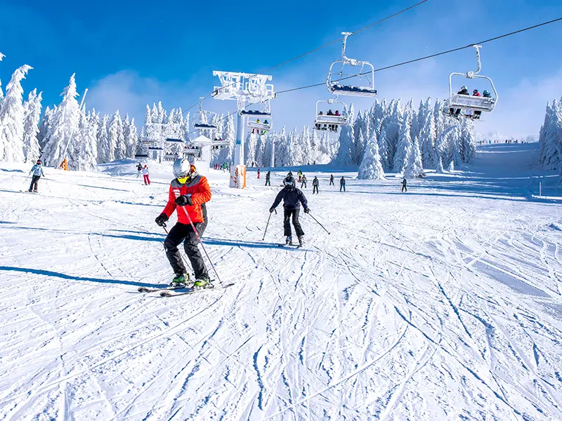 Skifahren in Winterlandschaft